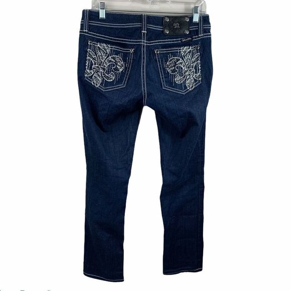 Miss Me easy skinny size 26 dark wash fleur de lis - Picture 1 of 12